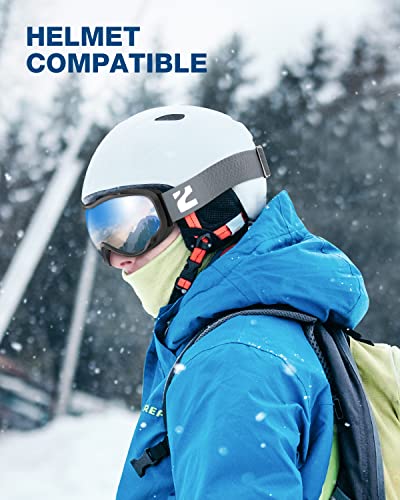 Zionor Lagopus Ski Snowboard Goggles Uv Protection Anti Fog Snow Goggles For Men Women Adult Youth Vlt 8.6% Black Frame Silver Lens #TOP6