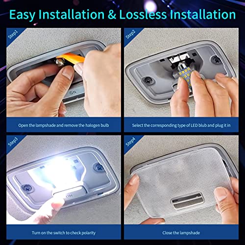 Zakolak ZALOLAK-LED-777 42 Pieces Interior Car Lights, Super Bright White Dome Map Tail Cab Lights Bulb Kit Set , De3175 T10 31Mm 41Mm 194 Led Bulb thumb #4
