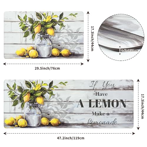 Yinhua Summer Lemon Kitchen Rugs Sets Of 2, Waterproof Kitchen Mats For Floor thumb #4