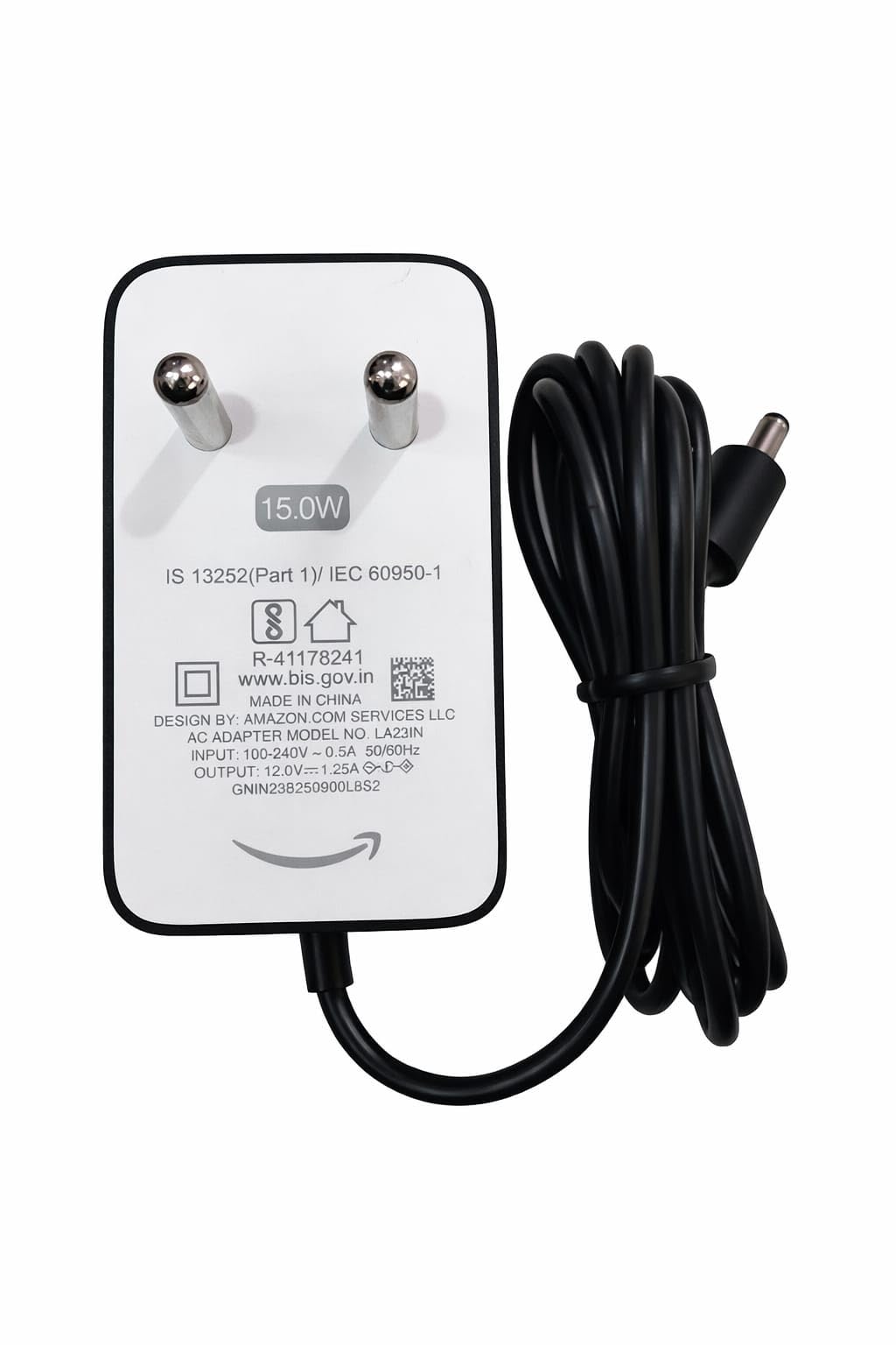 15W Charger for Alexa Dot 5th Gen/Dot 4th Gen/3rd Gen/Kids Edition/TV Cube/Show 5 Charger Cord Replacement Adapter Alexa Adaptor (15 W Black)