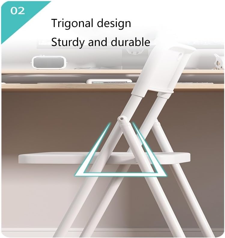 Plastic Folding Chair - Portable Office Chair with Backrest, Durable Event Seating, Easy to Use and Store - Ideal for Home and Kitchen Use