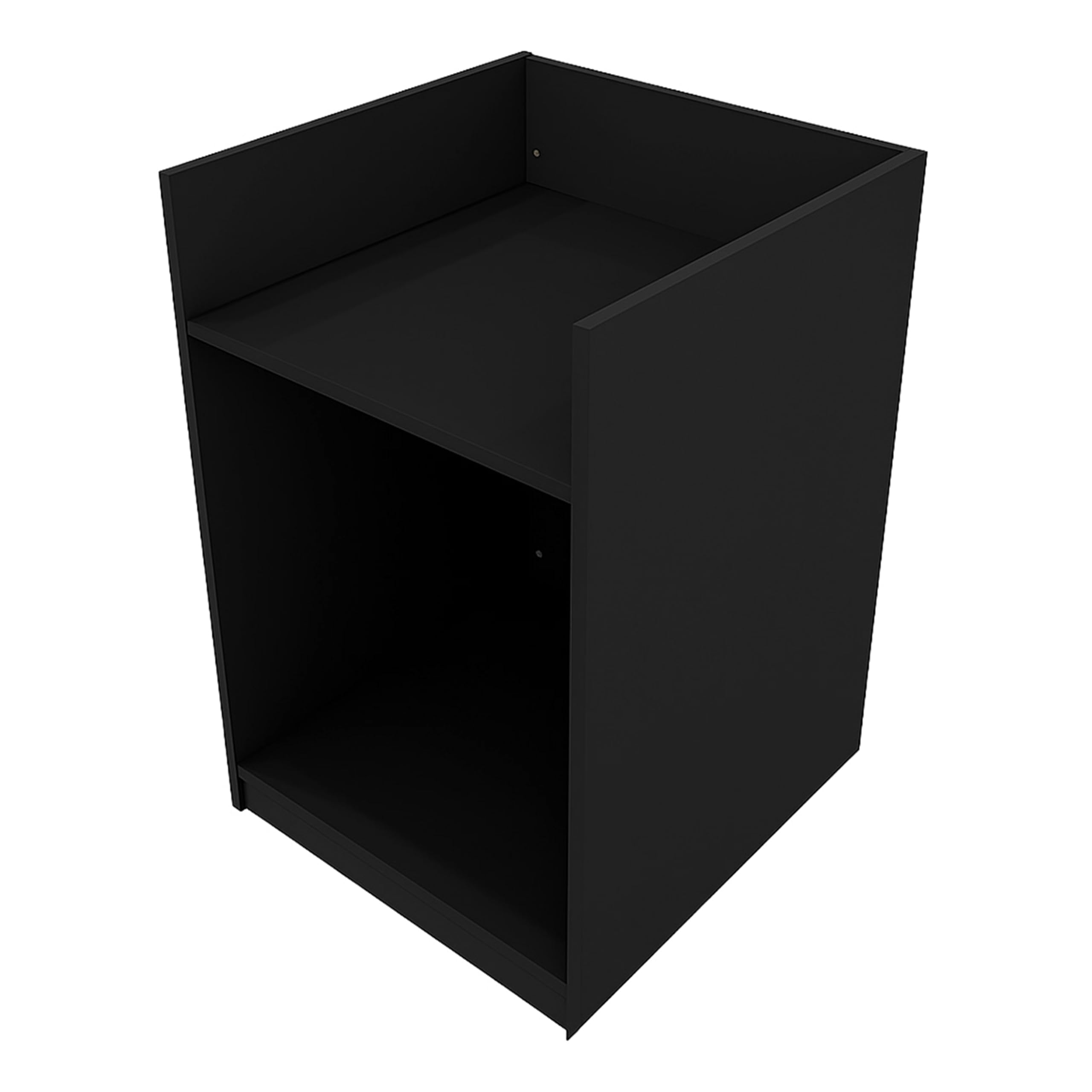 Sklep Blok Till Stojak Czarny TB60 Retail Storage Unit Modułowa Szafka Recepcja Gotówka Biurko Sklep 2 Półki Wewnętrzne Zamknięte Przód 60 cm x 90 cm x 60 cm MDF Melamina