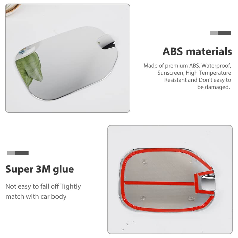 Linskip Fuel Tank Cap Cover Compatible with Ford F150 2021 2022 2023, Sporty Style Gas Door Cover, Exterior Accessories(Chrome A)