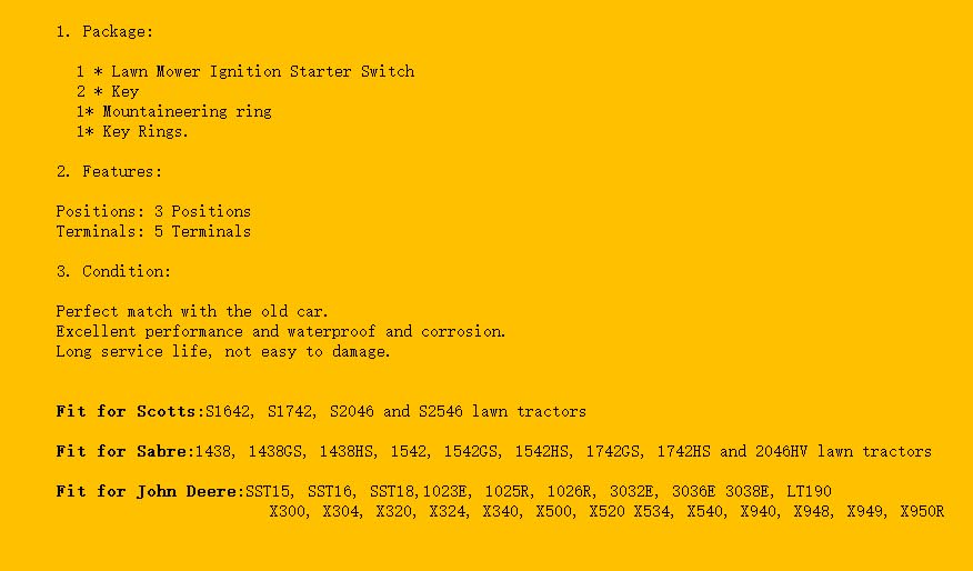 Miniatura 2 de Interruptor de encendido para cortacésped con llave 925-04659 725-04659 compatible con Cub Cadet Zero Turn Ariens Gravely Bad Boy Dixie Chopper