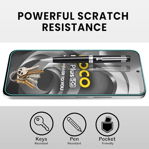 Image of ArmourPro Military Grade Gorilla Tempered Glass Screen Protector Compatible For Poco M7 Plus (6.9 Inch) With Easy Installation Kit| Edge To Edge Coverage |Black