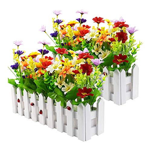 Liuqingwind 2352657-LIUQINGWIND Fence Garden Ornament Flower Pot Plywood Foam Picket Fence Wedding Party Office Decor thumb #3