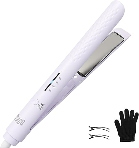 Quico Plancha para el cabello, alisadora de cabello de viaje global de 110-240 V para mujeres, calentamiento rápido en 15 segundos, plancha plana