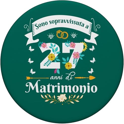 Miniatura 3 de Sono Sopravvissuta 27 Anni di Matrimonio Per Donna Moglie PopSockets Standard PopGrip