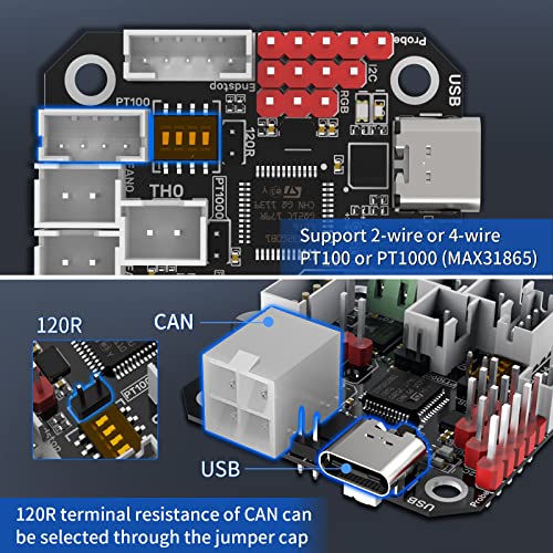 Image of BIGTREETECH EBB42 CAN Bus with MAX31865 Adapter Board Hot End PCB Board Filament Break Blockage Detection for 42 Stepper Motor Extruder Nozzle Head Tool for Blv Ender 3 for Klipper Support PT1000