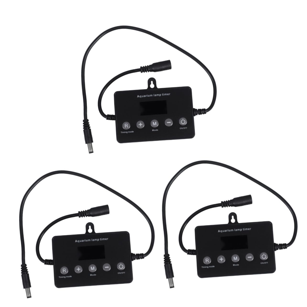 Uonlytech 3 Stücke Aquarium Licht Top Controller Aquarium Dimmer Weich Dimmbar Universal 12-24v Schwarz LCD Bildschirm