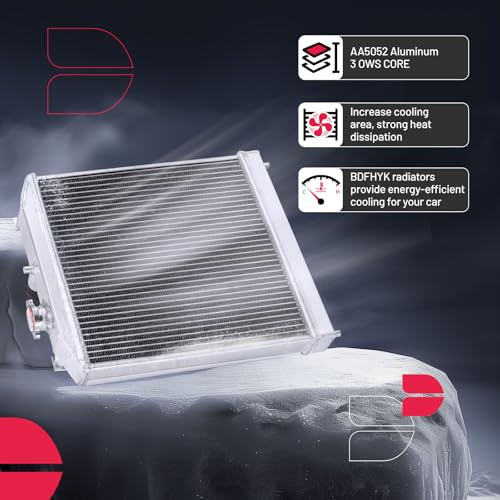 Image of BDFHYK HO3010123 2-Row Aluminum Radiator with Fan for Honda Civic 92-00