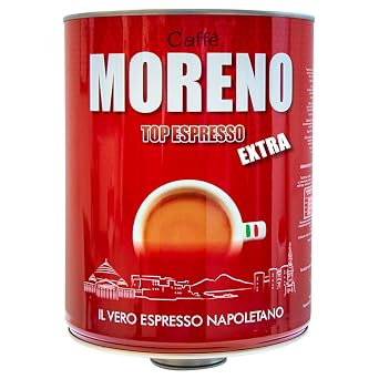 TOP Espresso EXTRA - 6.6 pounds, 3 Kg. Precious Blend Whole Beans in a Large Tin, Made in Italy II Vero Espresso Napoletano.