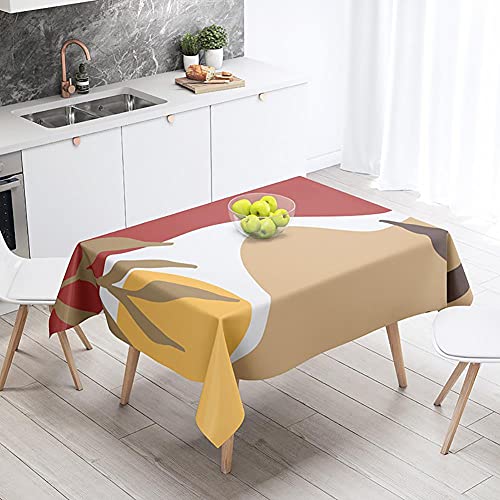 Kokomimi - Mantel impermeable rectangular, lavable, antimanchas, estilo nórdico, para mesa de comedor, picnic, fiesta, hotel, restaurante, 140 x 230 cm Cover