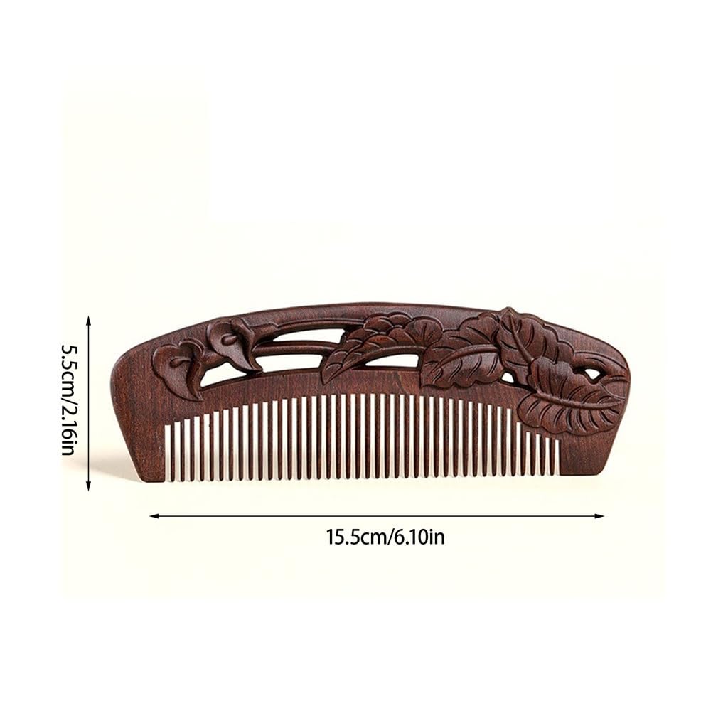 Peines para Hombres, Peine Especial para Cabello Largo para Mujeres, Peine de Dientes Finos tallados, Peine de Madera para peinar el Cabello, Peine para Barba para Hombres (AA)