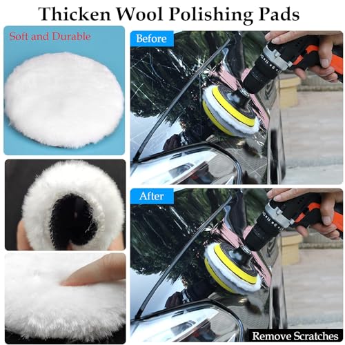 Yumzeco 25 teiliges Polieraufsatz Akkuschrauber Auto Politur Set Auto Reinigungsset mit...