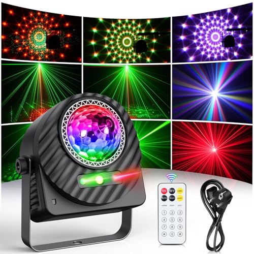 30W Luces Discoteca, 3 en 1 LED RGBW Magic Ball luz de Escenario con Control Remoto Rotación 360° DMX 13CH, Foco de Efecto para Celebraciones Familiares Cumpleaños Bares Escenarios Bodas Regalo