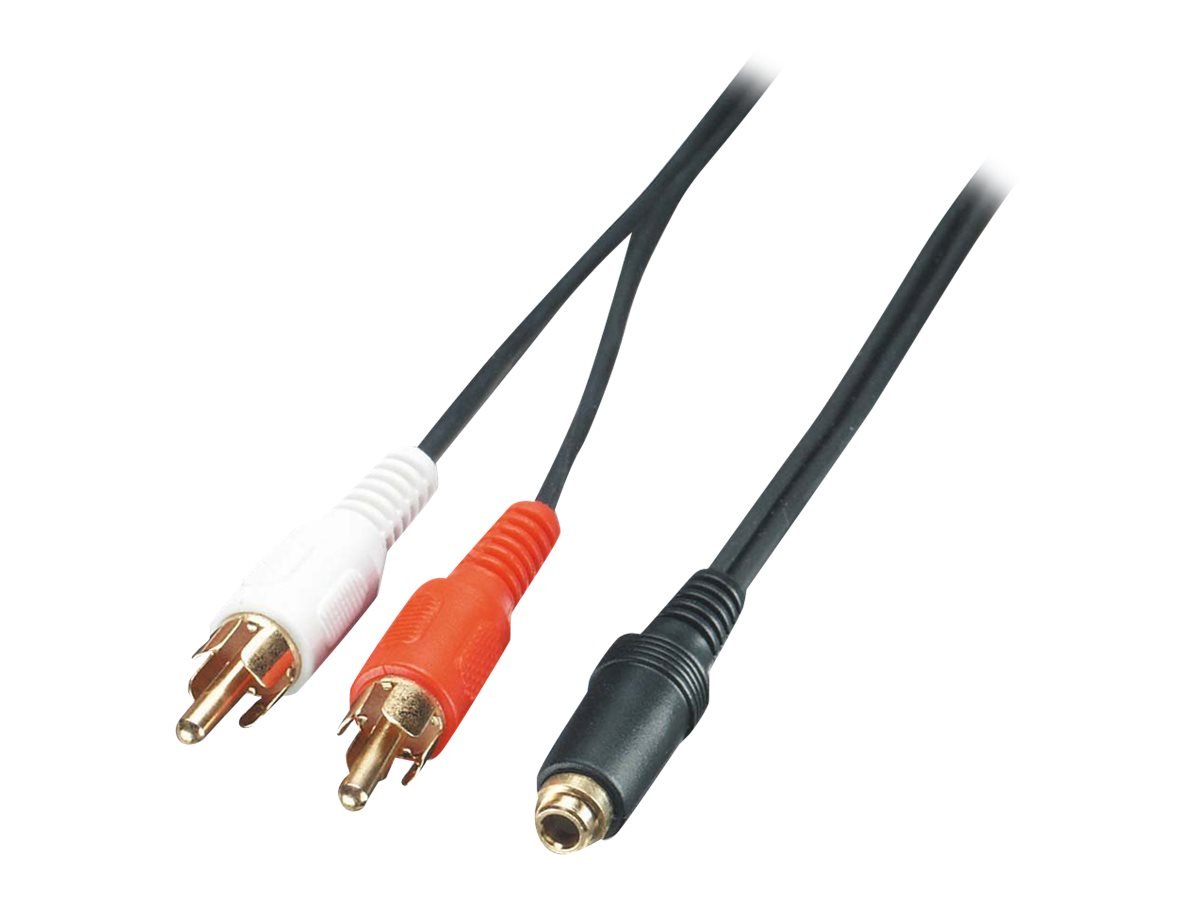 Lindy AV Adapter Cable - 3.5mm Female -> 2 x RCA Male cavo audio 0,25 m Nero