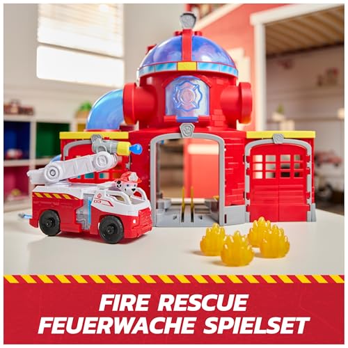 PAW PATROL – Fire Rescue Feuerwehr-Station mit Licht- und Soundeffekten, Wasserkanone, Rutschstange und Startrampe, ca. 38 cm… – Ansicht 3
