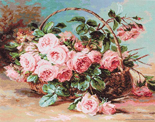 Lucas-S Basket of Roses Counted Cross-Stitch Kit