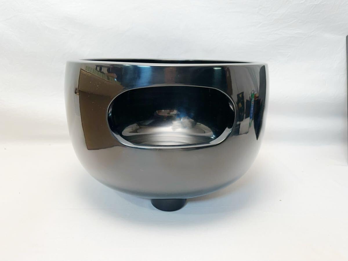 未使用 茶道具 崇雲造 黒真塗 眉風炉 敷板 五徳 底瓦 前