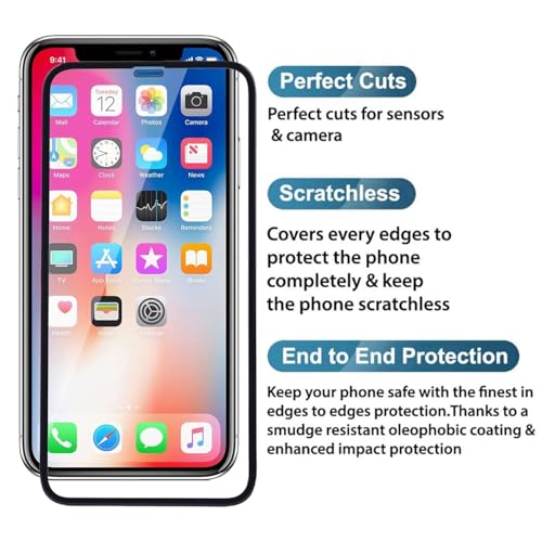 Image of Tempered Glass Screen Protector Compatible for iPhone 11 Pro Max /XS Max (6.5 Inch) | 9H Hardness Screen Guard | Edge to Edge Full Coverage | HD Clear Anti Scratch | Pack of 2