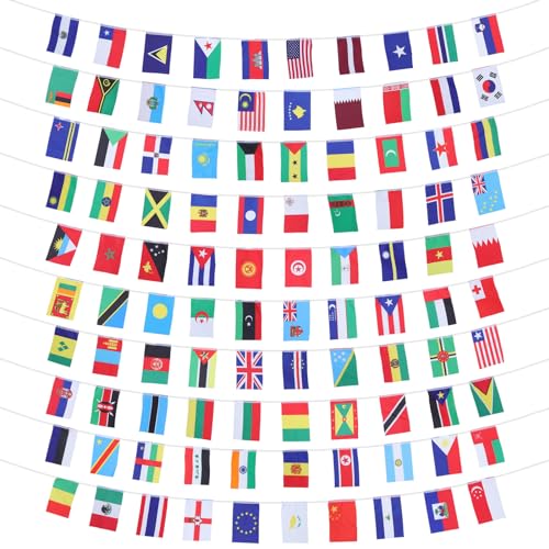 Sosoport Weltflaggenbanner Länderflaggen Der Welt Internationale Flaggen 100 Länder Kleines Nationalflaggenbanner