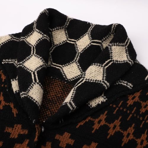 Womens Knit Cardigan Sweater Y2k Graphic Shawl Collar Fall Cardigans Coats Button Down Oversized Sweaters4