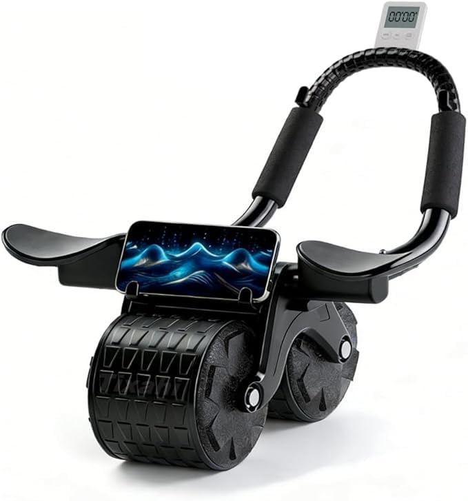 2026 Upgraded Automatic Rebound Ab Roller with Elbow Support, Dual Wide Wheel Ab Workout Equipment...