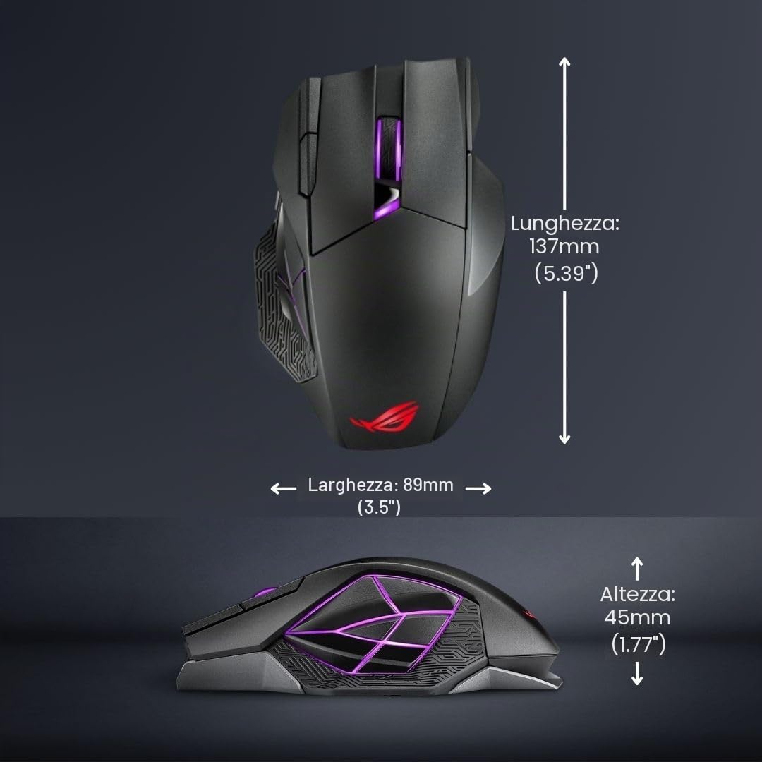 ASUS Spatha X Ratón Gaming Inalámbrico 19000 DPI Negro