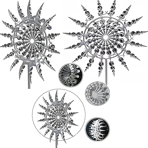 Unique And Magical Metal Windmill,3D Wind Powered Kinetic Sculpture, Metal Wind Spinner Solar, Lawn Solar Wind Spinners For Yard And Garden, Wind Catchers Metal Outdoor Patio Decoration Wind Sculpture #TOP5