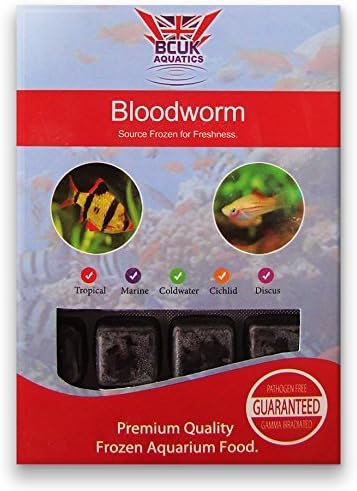 BCUK Frozen Fish Food Bloodworm Blister Pack 100g x5