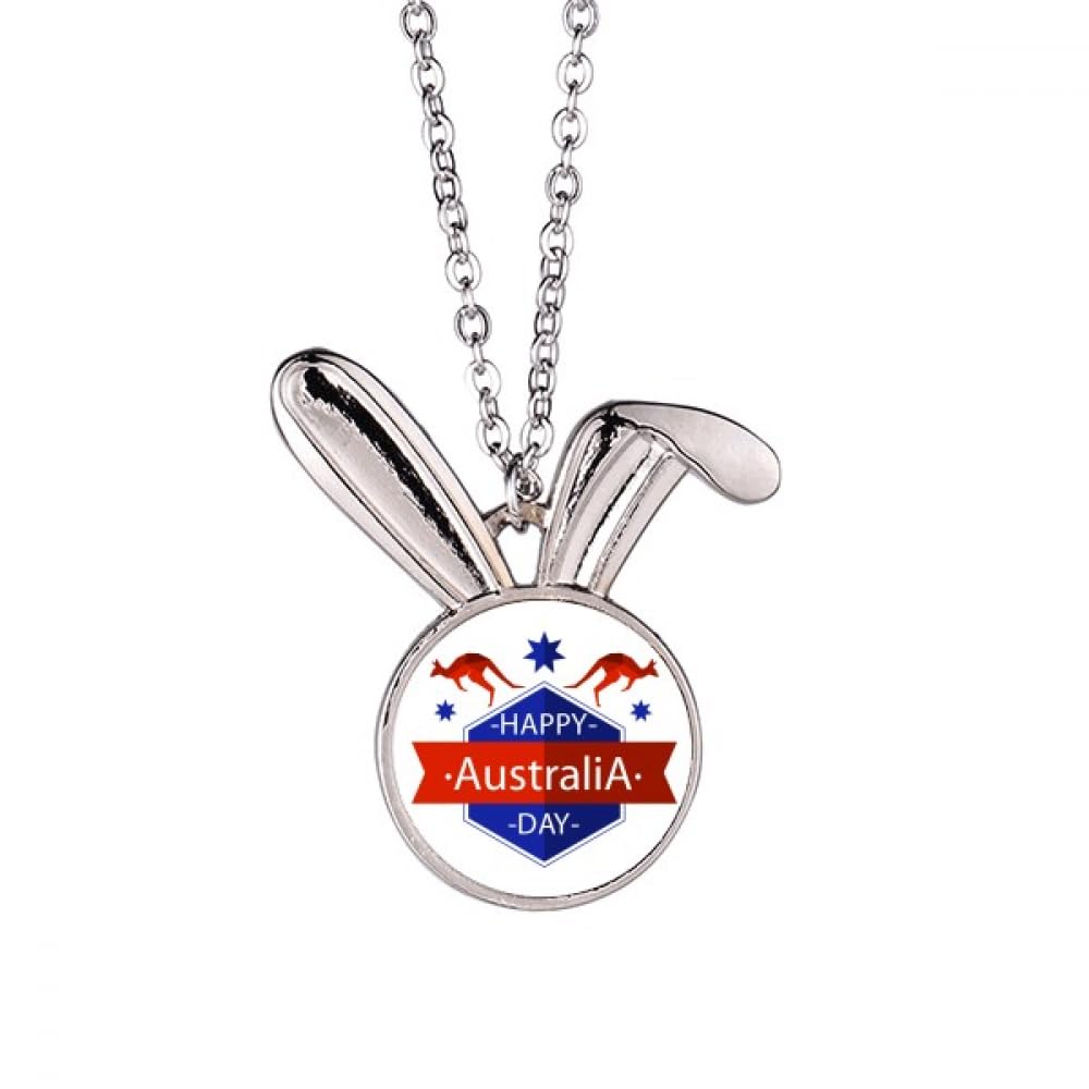 Collier lapin avec autruche et étoile bijoux Australia Day pour femme - 5