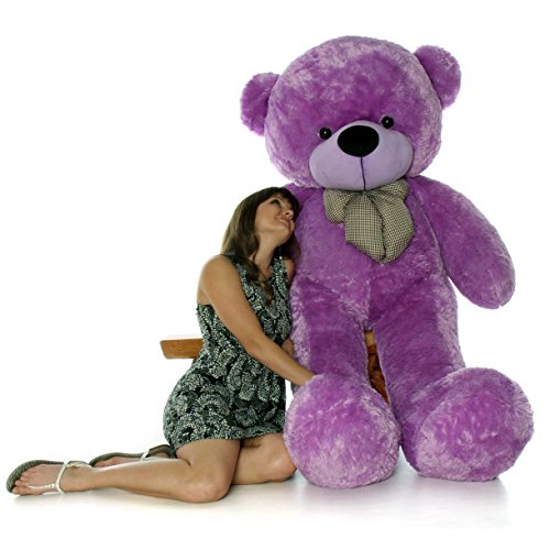 Image of Giant Teddy Bear 6 Feet - Soft Plush Stuffed Toy for Kids & Girlfriend, Soft Toy for Kids - Birthday Gift for Girls, Plush Toy Big Cuddly Hugging Bear, Gifts for Valentine's Day (Purple)