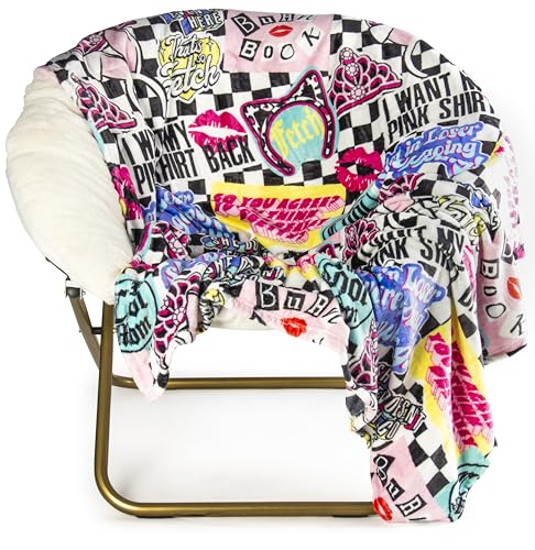 Jay Franco Plush Throw Blanket Soft & Comfy 50x70 Inches Throw for Couch or Bed Cozy Home Dcor for Living Room & Bedroom Multi - Mean Girls