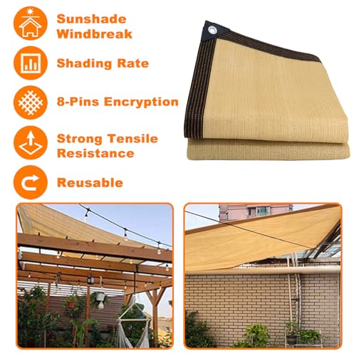 Vela de sombra impermeable 6x7m rectangular en color blanco roto para patio 3