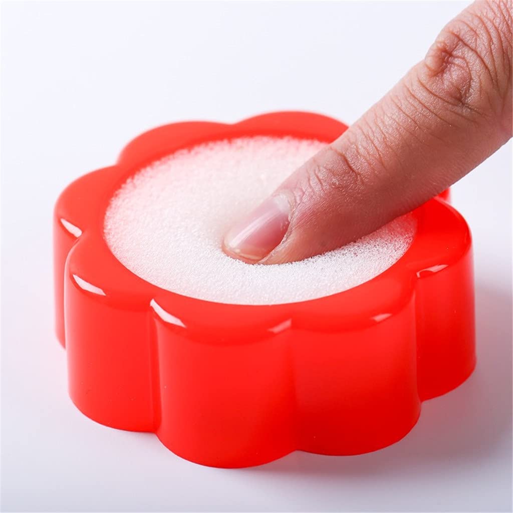 Spugna Forma Fiore per Contare Denaro Ufficio Banca 2 Pz Rosso+Giallo