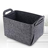 Cesta para Leña Baratos para Madera Chimenea para Madera,Guardar Juguetes, Cesta de Picnic , Bolsa para Leña Fieltro,greyB-40x28x25cm