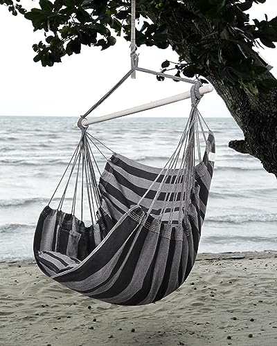 Image of Lulladle Hammock Chair Hanging Rope Swing - Hammock Chair Bedrooms - Swing Chair Indoor - Hanging Chair Outdoor - Max Weight 500 Lbs