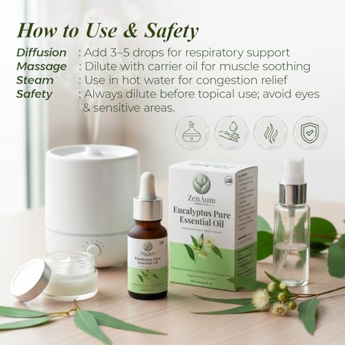 Image of 100% Natural Eucalyptus Therapeutic Grade Essential Oil | 15ml | Respiratory Relief, Muscle Soothing & Aromatherapy | Sourced from Yunan, India | GMP, ISO & IFRA Certified