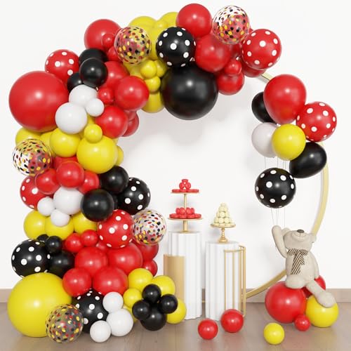 Image of Amandir 153pcs Red Yellow Black Balloon Garland Arch Kit Different Sizes