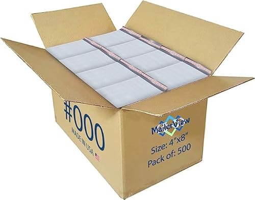 White Small Bubble Mailers 4x8 Inch #000 | Thick Padded