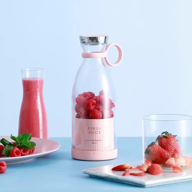 YESRUER ® Portable Blender Juicer for Smoothie,Juice,Vegtable,Shakes with 4 Blades Wireless Charging and Outdoor Mini Personal Size Mixer Bottle Grinder,400ml Multicolor