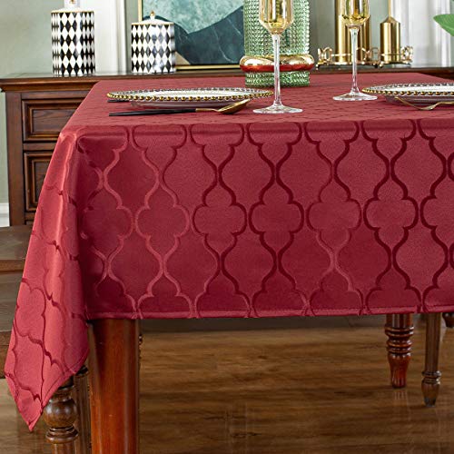 Jacquard-Tischdecke Blumenmuster Polyester-Tischdecke auslaufsicher staubdicht knitterfrei Tischdecke für Küche Esszimmer Tischdekoration Cover