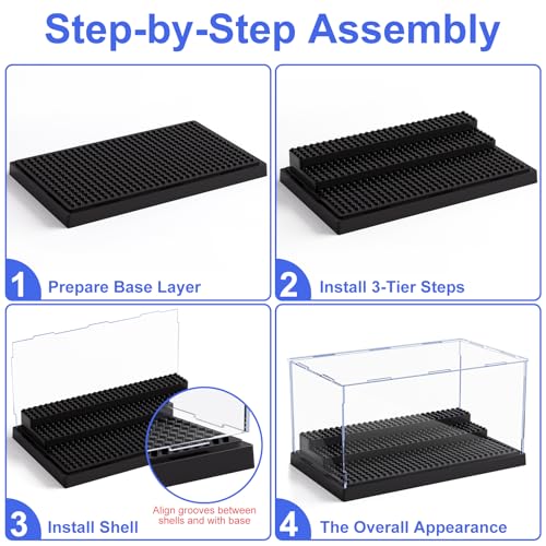 image for Mlikero Minifigure Display Case for Action Figures Blocks, Clear Dustp