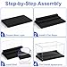 Minifigure Display Case for Action Figures Blocks, Clear Dustproof Acrylic Display Box Storage with 3 Movable Steps Gifts for Children,Black…