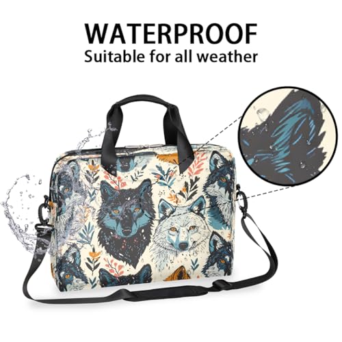 Bolso para laptop 15.6-16 pulgadas con diseño de lobo miniatura 3