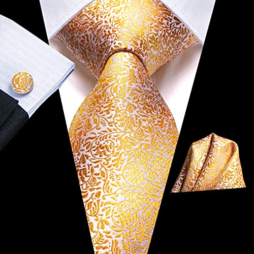Image of Hi-Tie Men's Silk Ties Formal Woven Classic Necktie Pocket Square Cufflinks Lapel Pin Set Wedding Business
