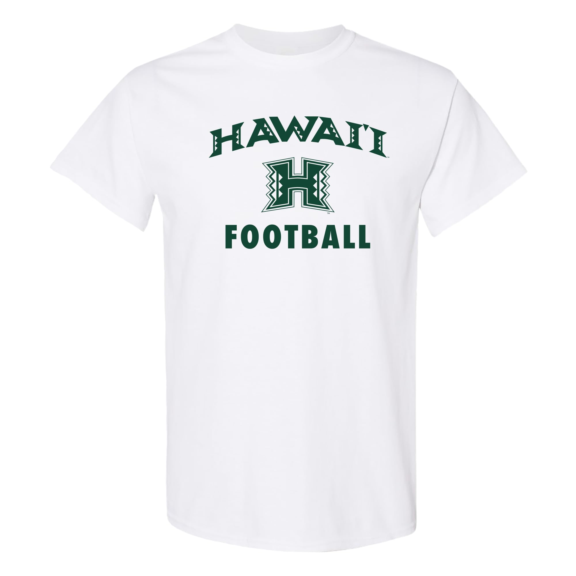 AS1097 - Hawaii Rainbow Warriors Arch Logo Football T Shirt - Medium - White