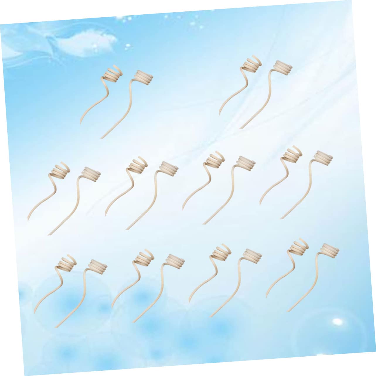 GRIRIW Essential Oil Sticks 20 Pack Wavy Rattan Fragrance Diffuser Sticks for Oil Diffuser