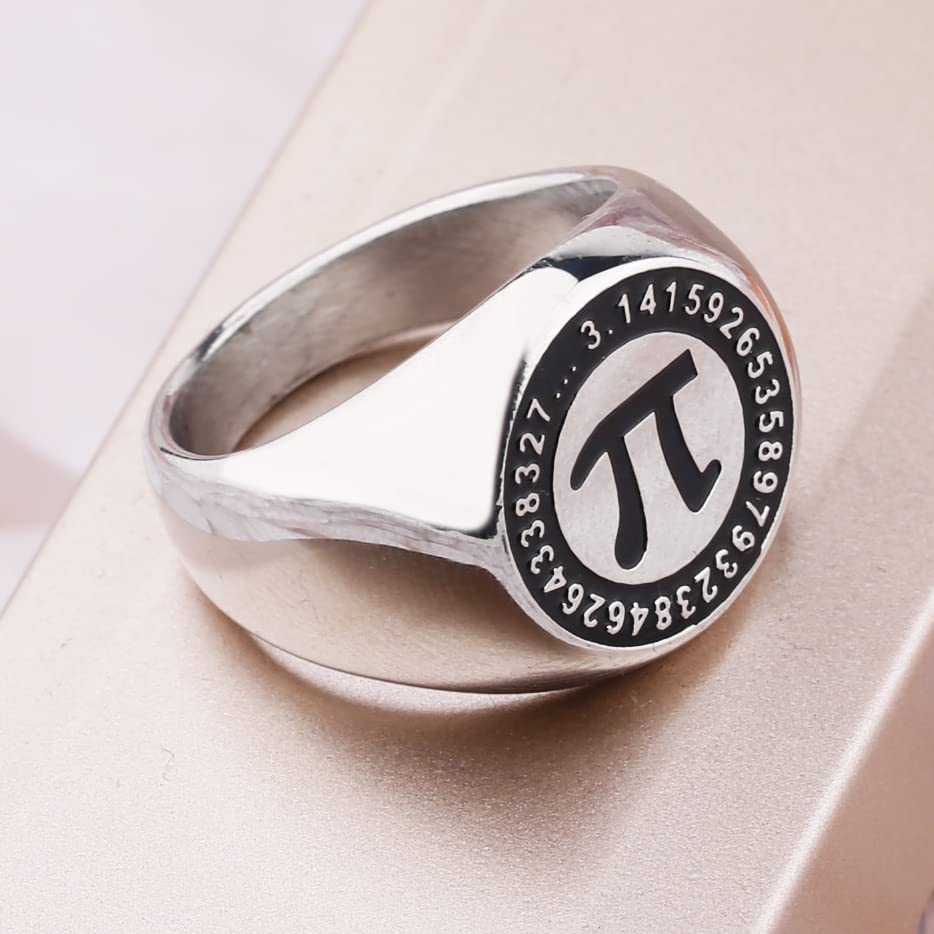 Image of Pi Symbol Ring 3.14 Math Sign Jewelry Mathematical Jewelry Gift for Math Teacher Math Lovers Gifts Birthday Gift for Friends